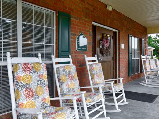 Country Cottage Montgomery front porch with rocking chairs